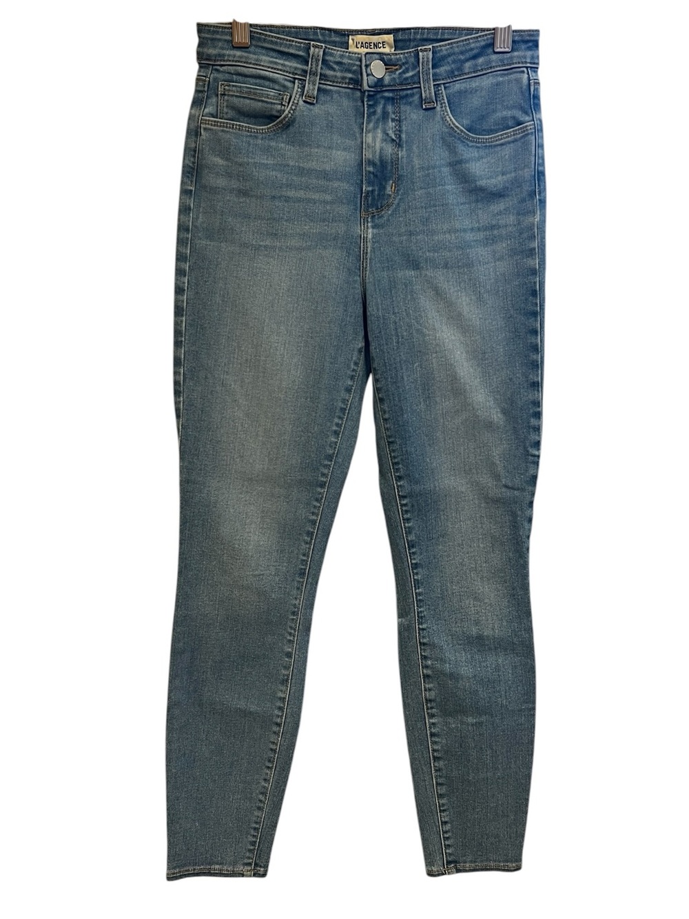 L’Agence Mid Rise Skinny Ankle Jeans Light Blue Wash Size 26 Contemporary Chic